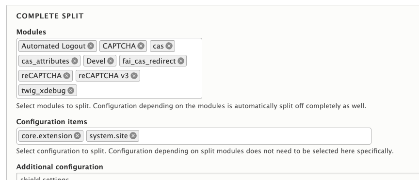 Config Split with Chosen