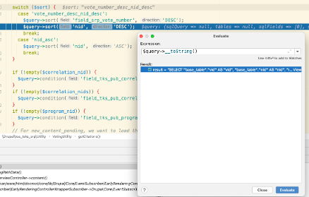 Debugging queries